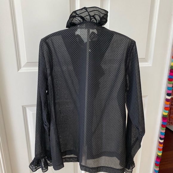 ❤️Vintage polka dot ruffle front top! Size 8 great condition! - Picture 4 of 4